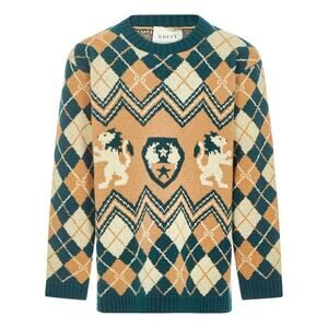 NWT Gucci Kids Lion Wool Sewater Green SIze 12